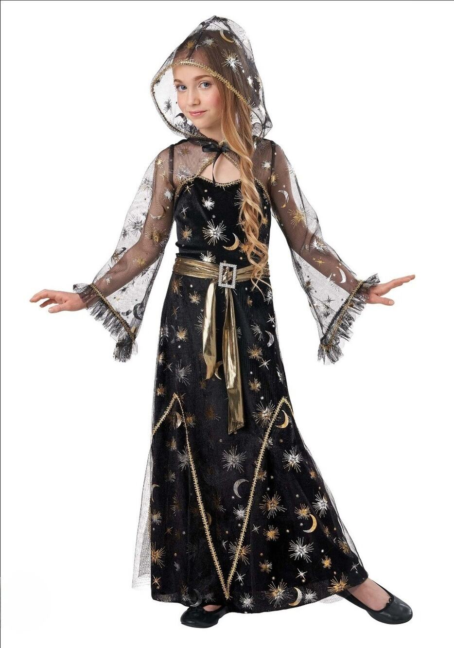 Mystic Sorceress Girls Dress Halloween Costume Cosplay Dress Childs Large 10-12